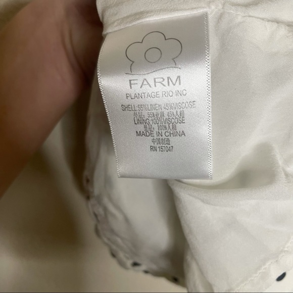 Farm Rio Polka Dot Onca Linen Blouse - Picture 8 of 8